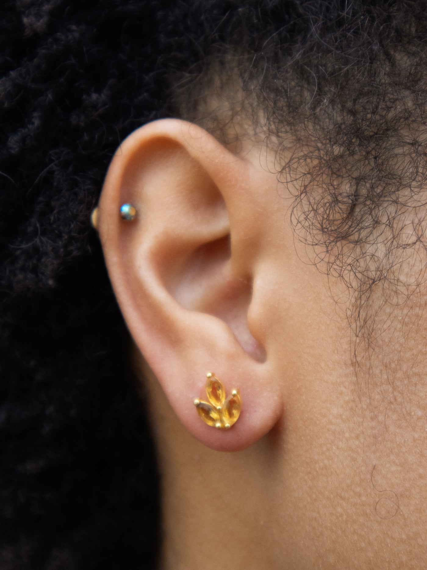 Tri Leaf Stud Earrings