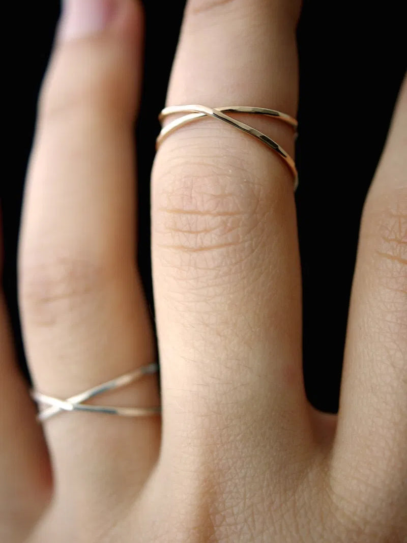 Hammered X Ring