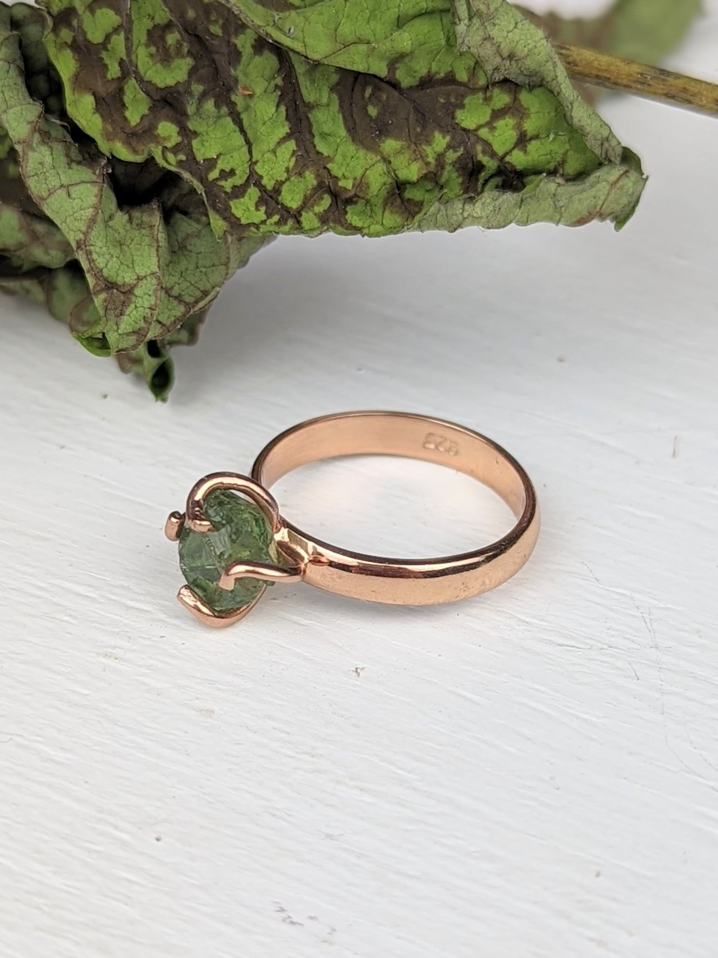 Raw Apatite Solitaire Ring