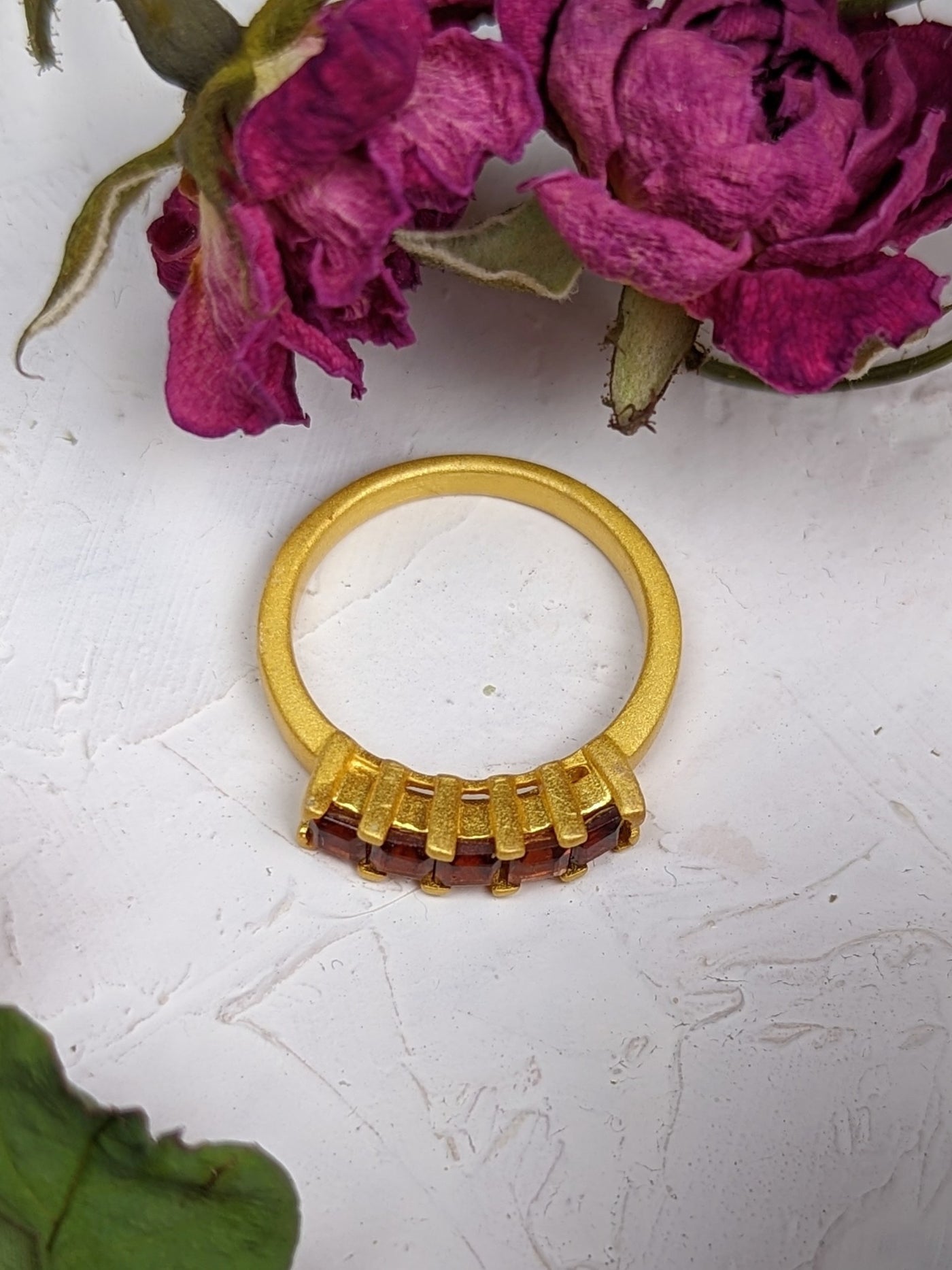 Garnet Squares Gemstone Ring