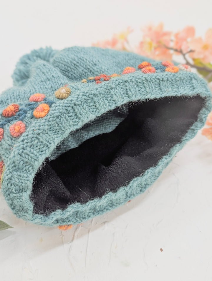 Mathilde Wool Knit Embroidered Hat