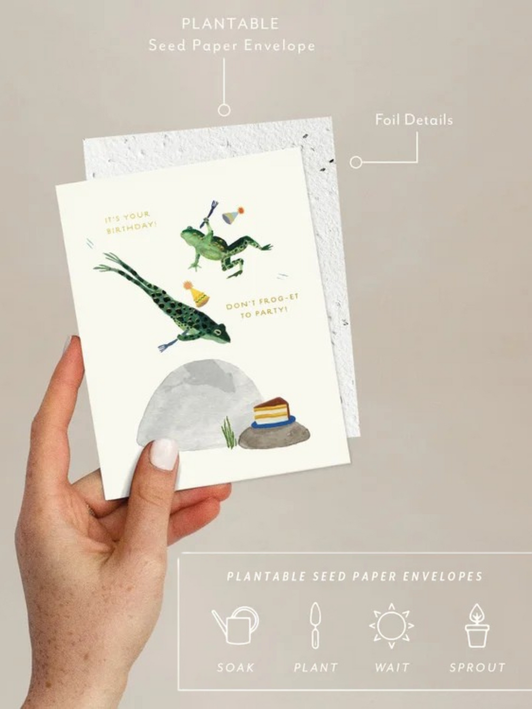 Party Frogs - Seeded Birthday Card