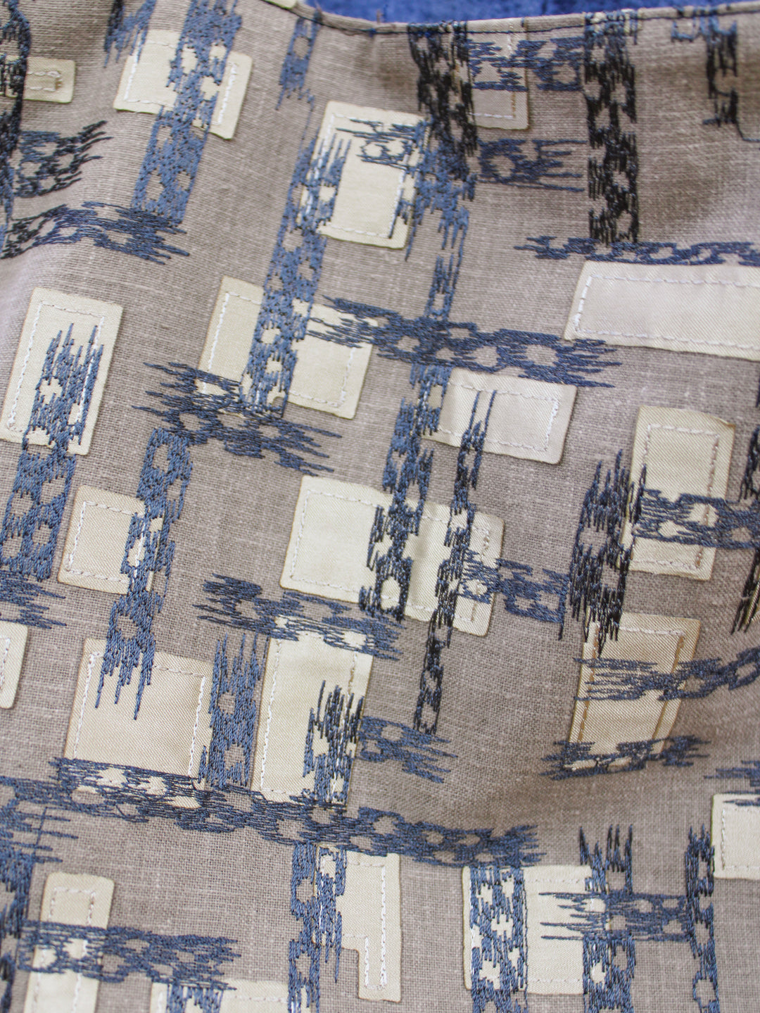 Abstract Geometric Embroidered Tote