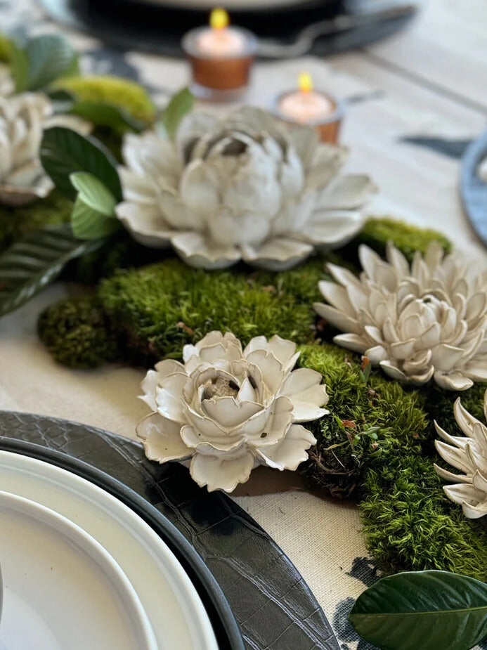 Ceramic Small Ivory Rose Flower