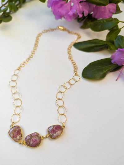 Pink Tourmaline Magnetic Necklace