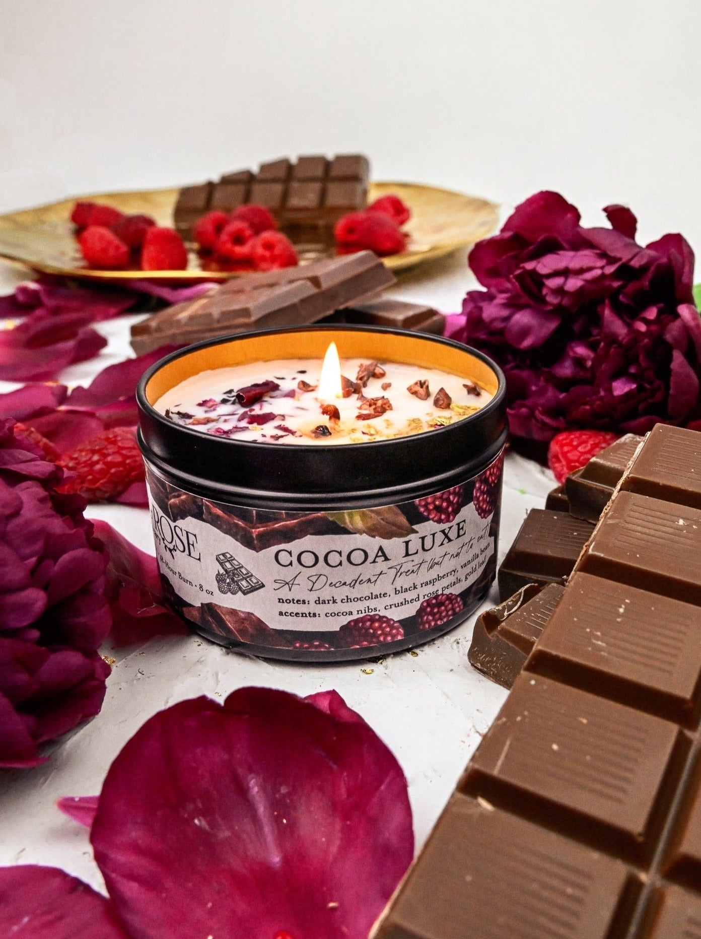 COCOA LUXE Chocolate Raspberry Candle