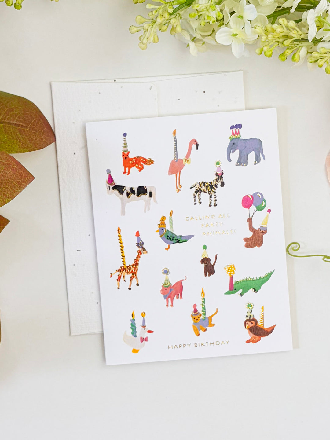 Animal Party - Seeded Birthday Card