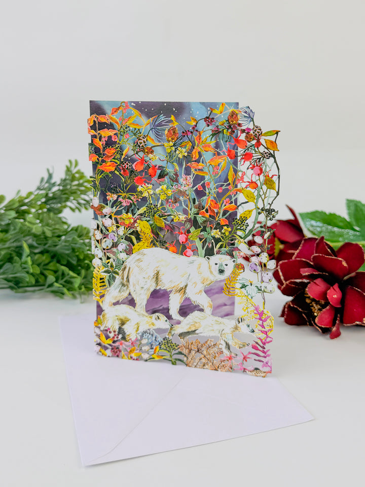 Aurora Bears Blank Laser-Cut Card