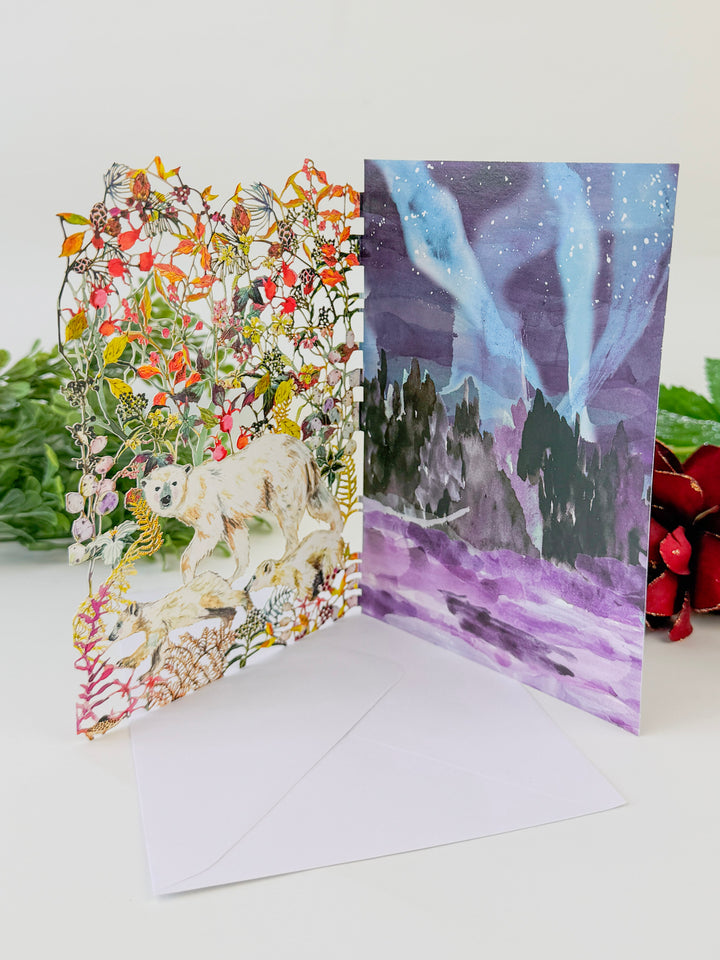 Aurora Bears Blank Laser-Cut Card