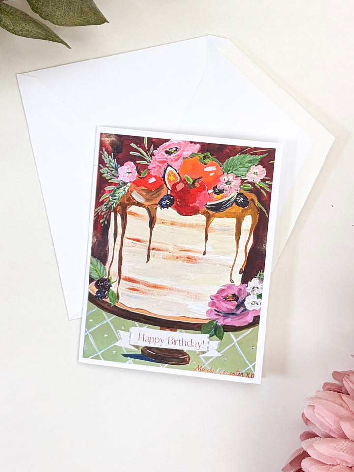 Birthday Caramel Cake Greeting Card by Carpe Diem Papers