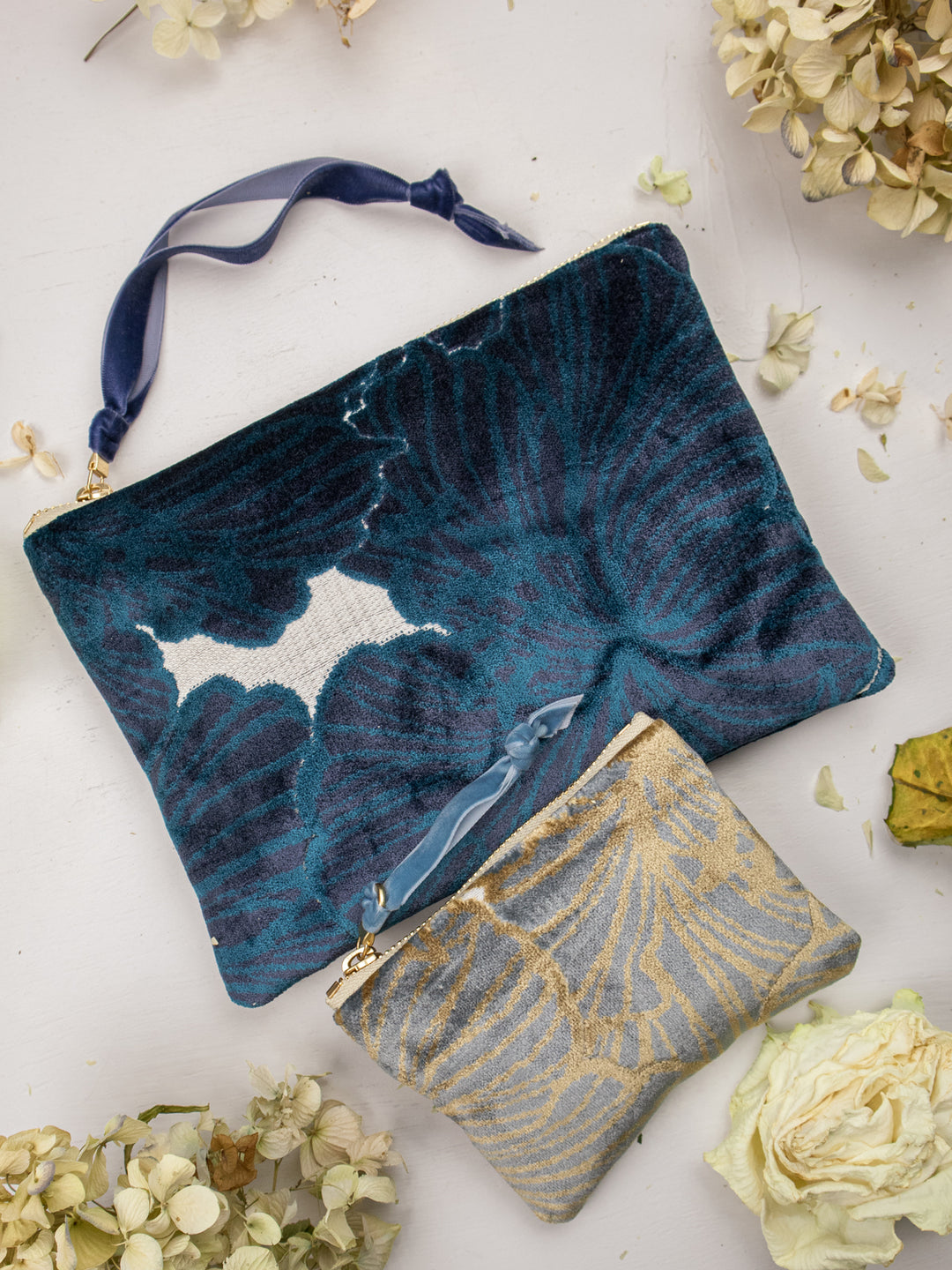 Blossoms Velvet Wristlet Purse