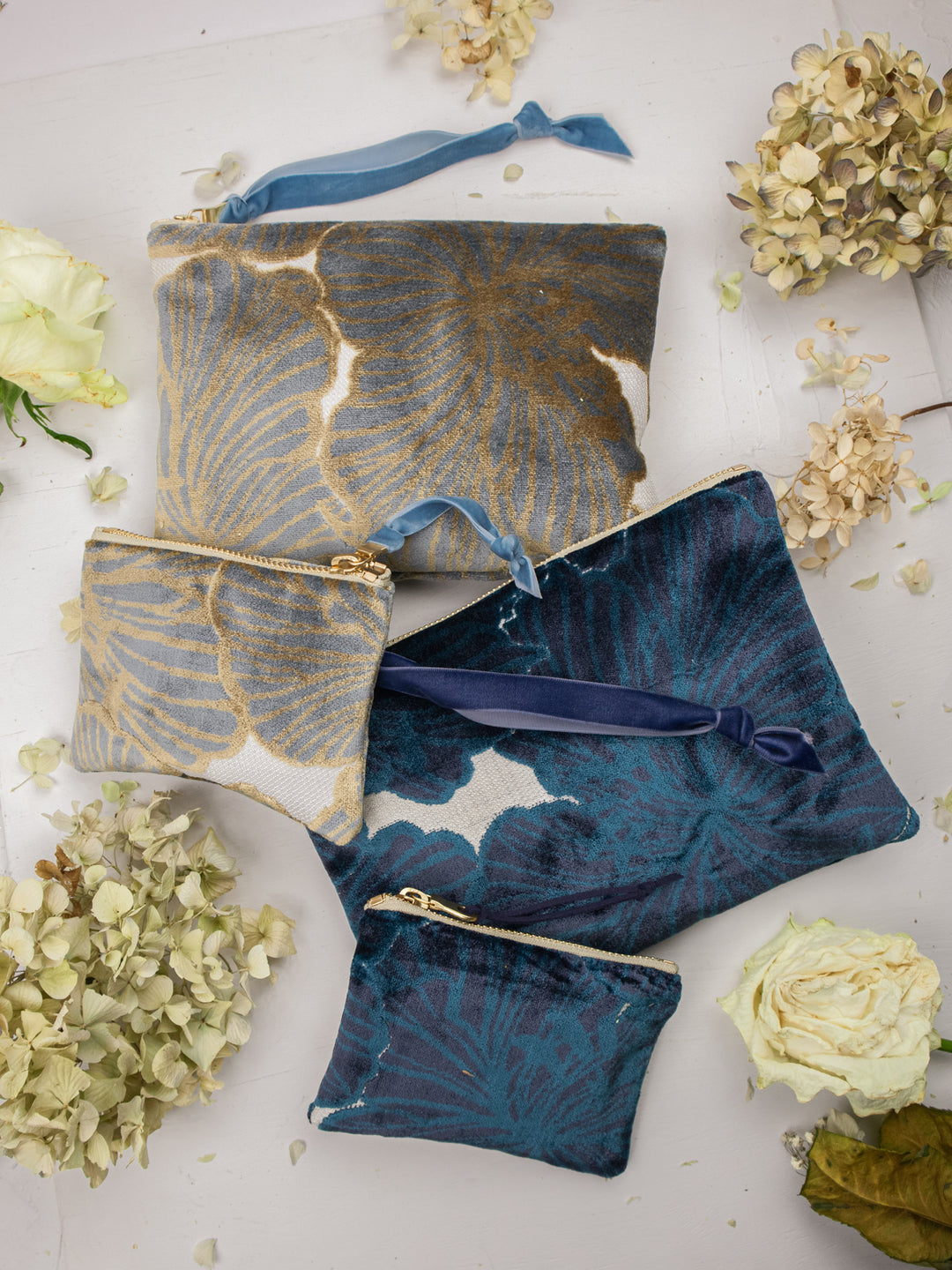 Blossoms Velvet Wristlet Purse