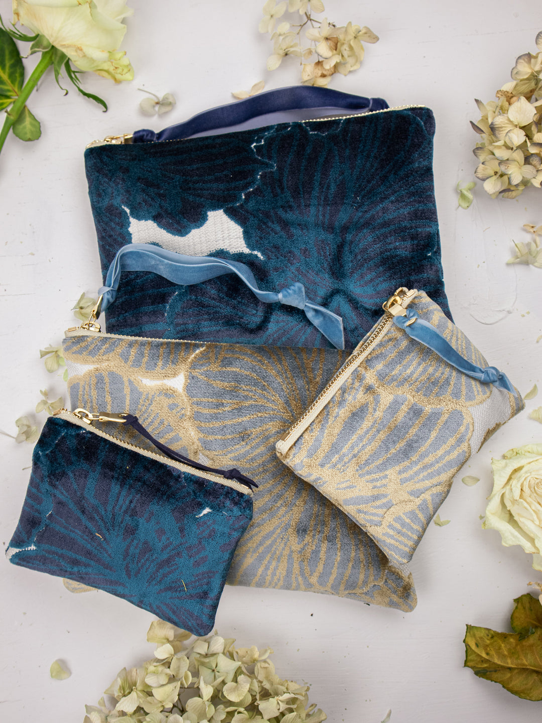 Blossoms Velvet Wristlet Purse