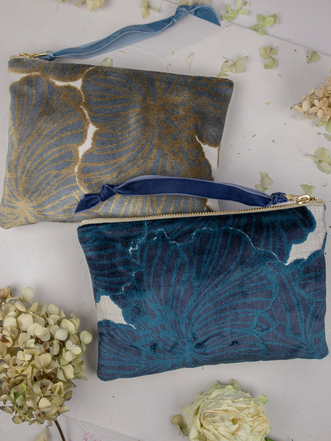 Blossoms Velvet Wristlet Purse
