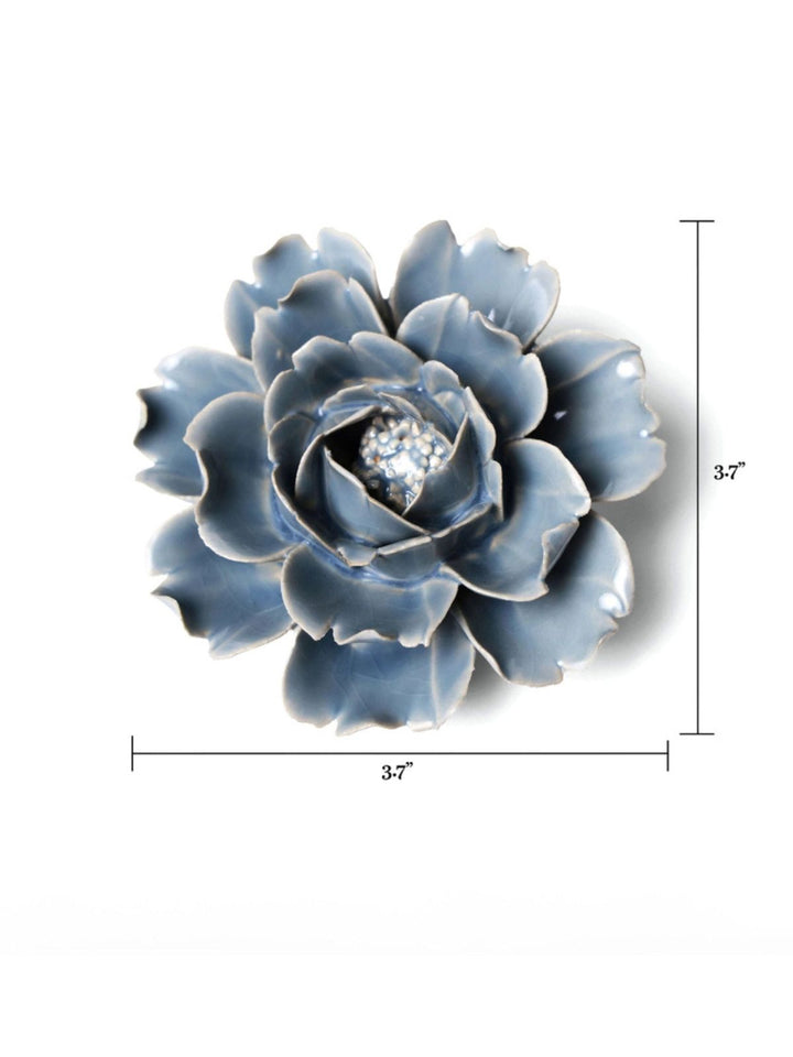 Ceramic Flower Pastel Blue Rose