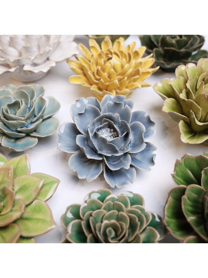 Ceramic Flower Pastel Blue Rose