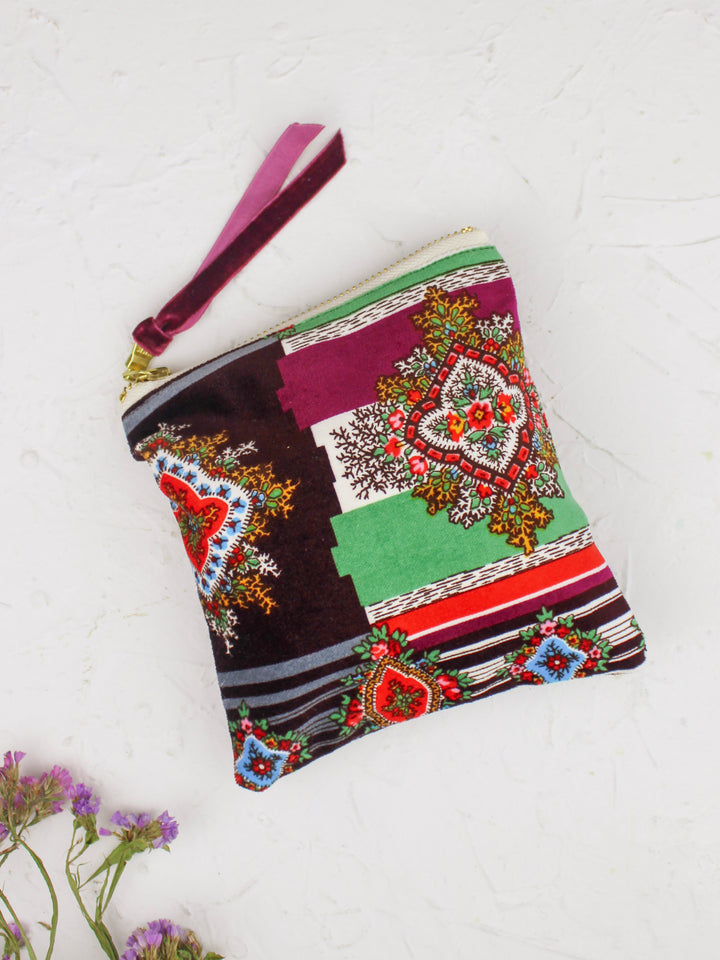 Bohemian Rhapsody Velvet Square Zip Pouch