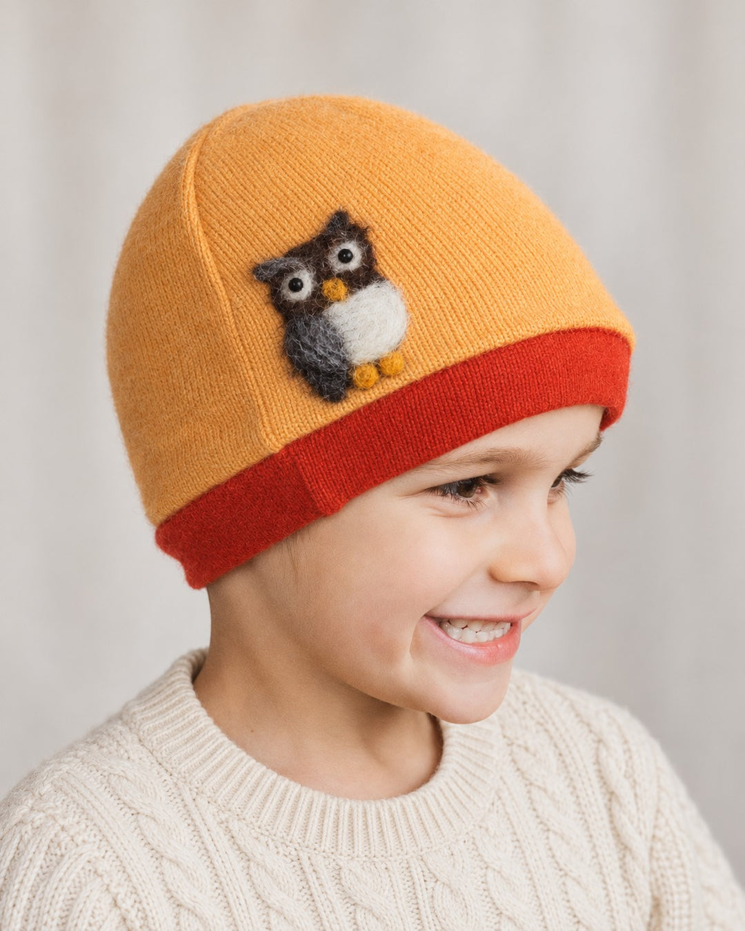 Owl Cashmere Hat - Child