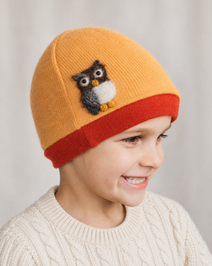Owl Cashmere Hat - Child