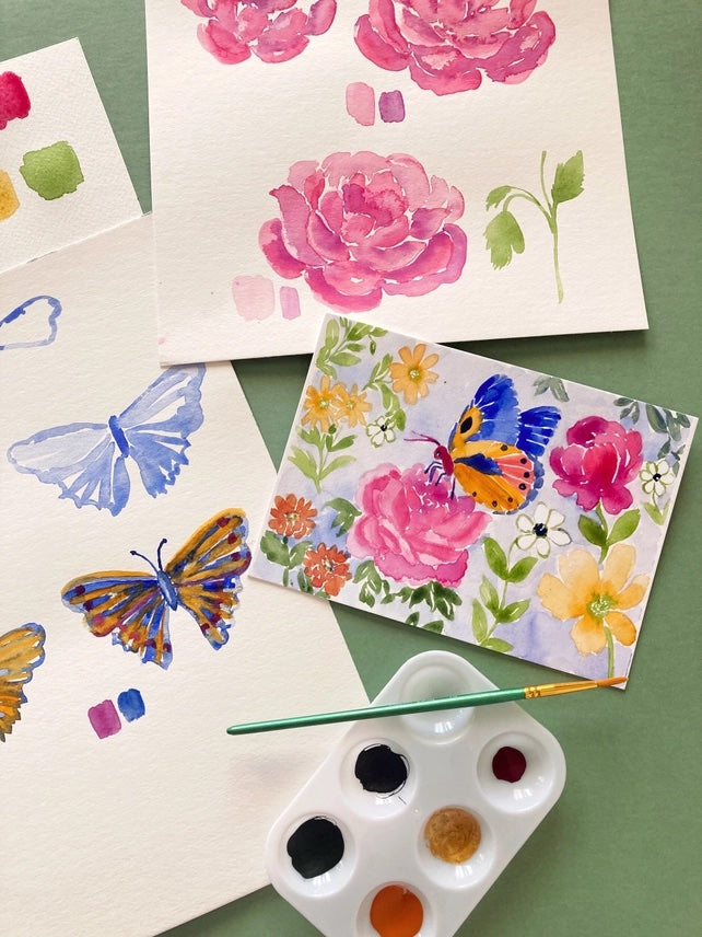 Watercolor Craft Kit Butterfly and Roses