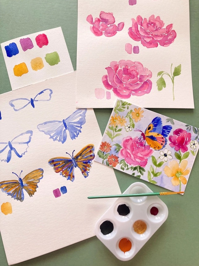 Watercolor Craft Kit Butterfly and Roses