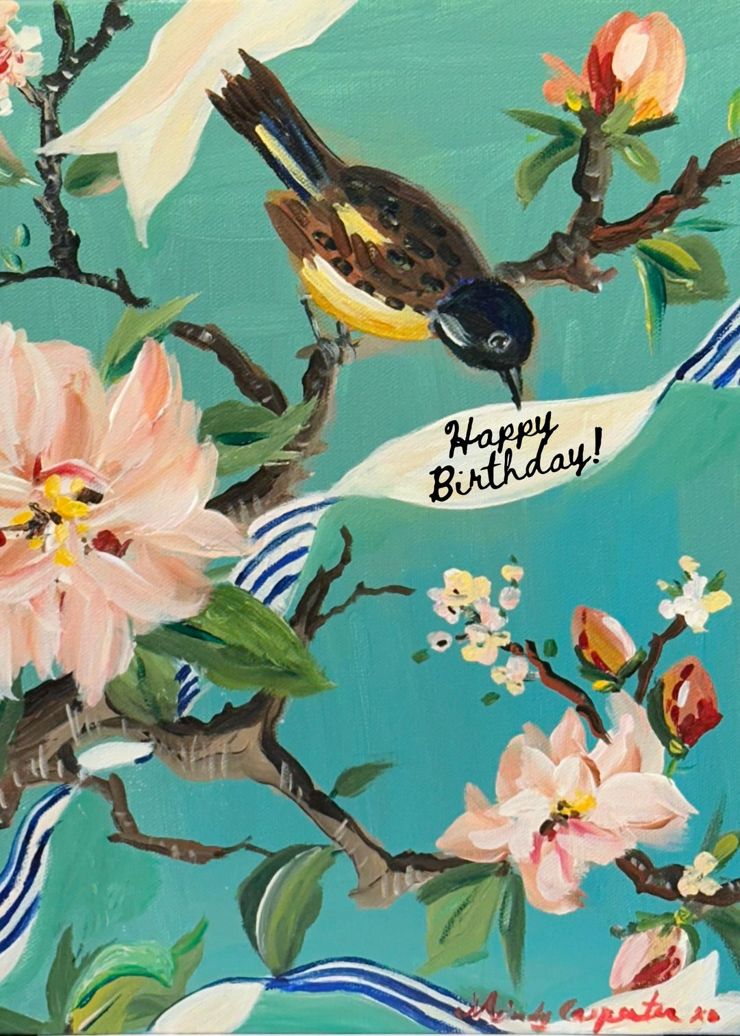Birthday Bird &amp; Blossoms Greeting Card by Carpe Diem Papers