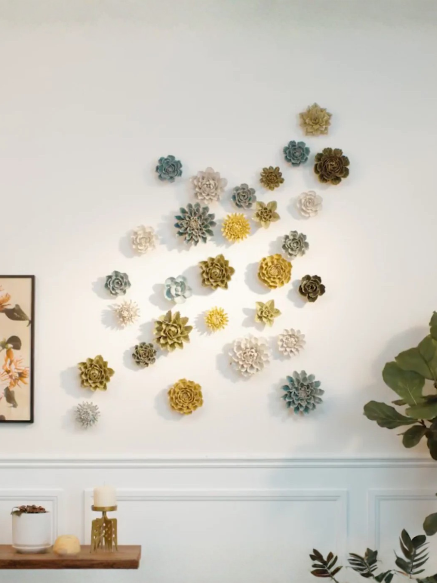 Chartreuse Gladiolus Ceramic Wall Art