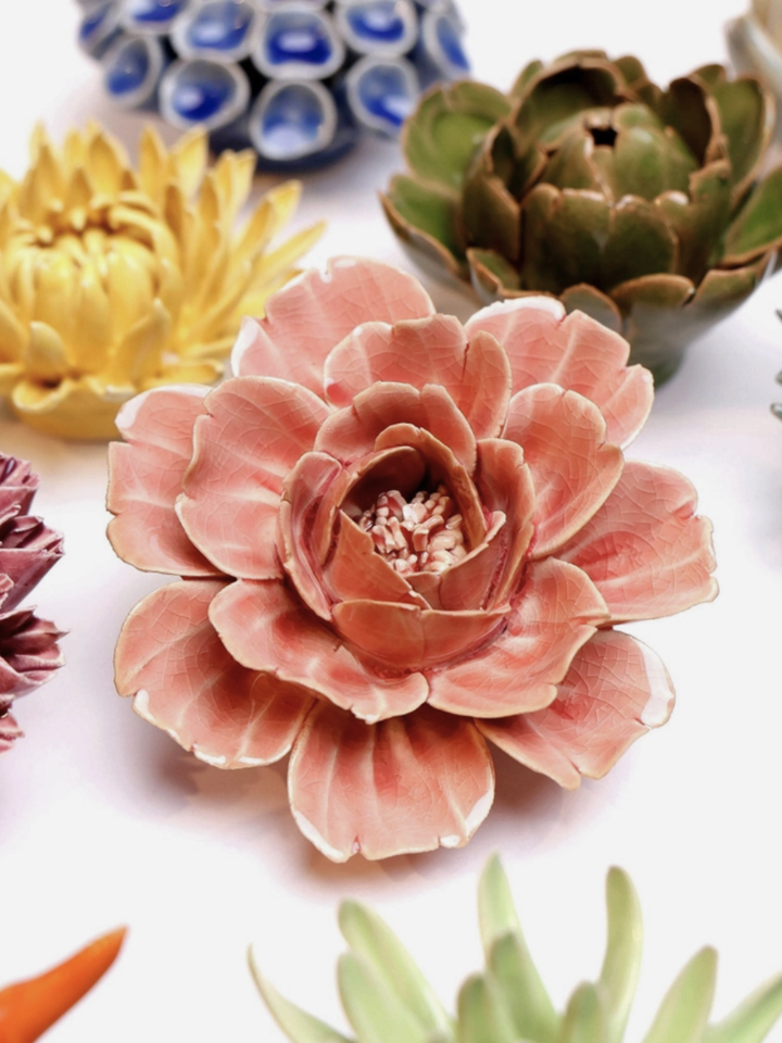 Ceramic Champagne Pink Rose