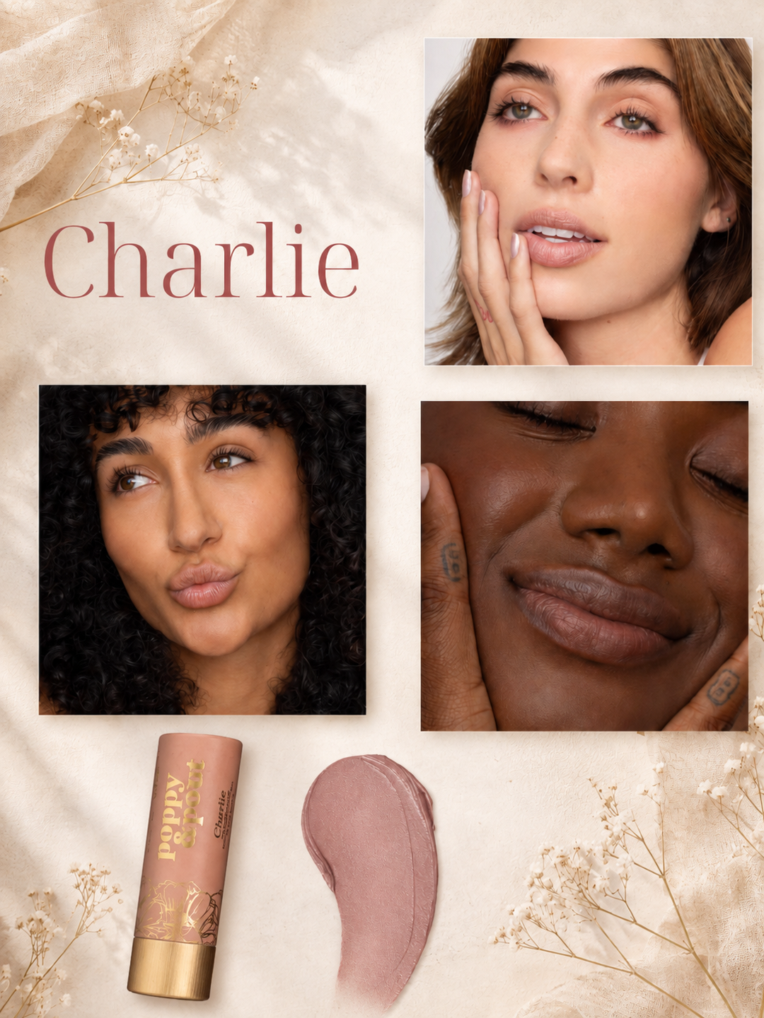 Poppy &amp; Pout Lip Tint – Hydrating Sheer Color Lip Balm