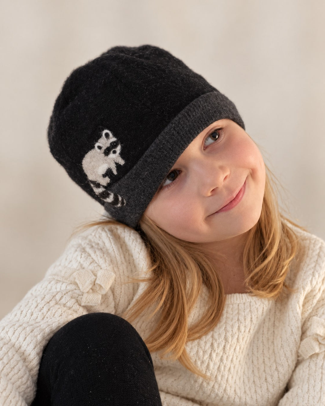 Raccoon Cashmere Hat - Child