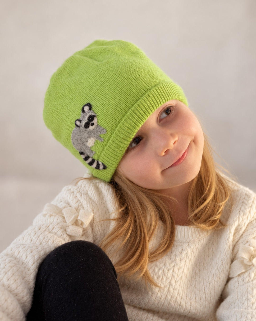 Raccoon Cashmere Hat - Child