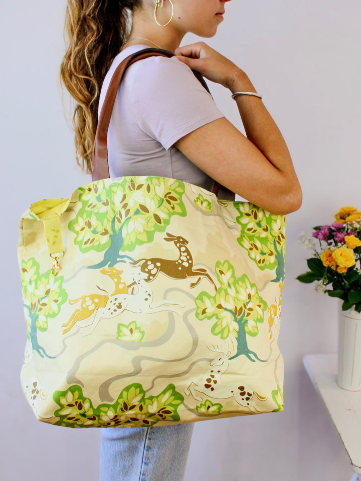 Dancing Deer Reversible Tote Bag