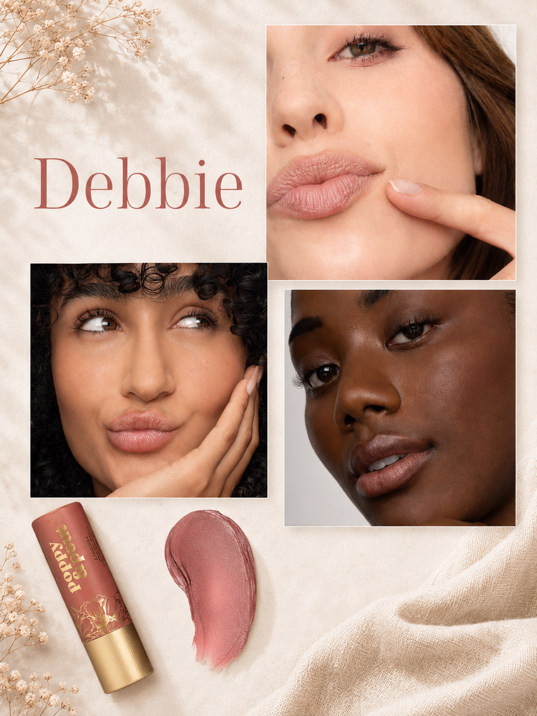 Poppy &amp; Pout Lip Tint – Hydrating Sheer Color Lip Balm