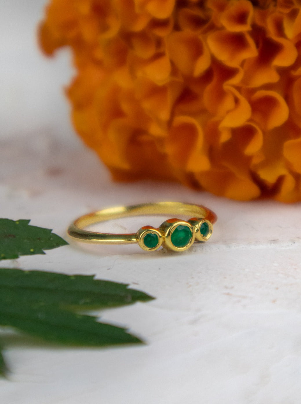Delicate Green Onyx Ring