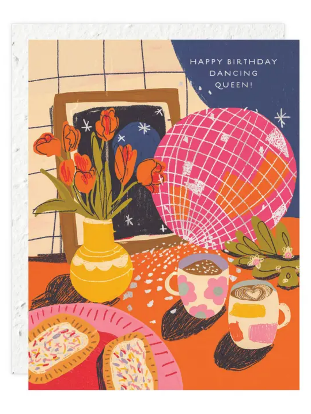 birthday card with flower seeds Disco Birthday
