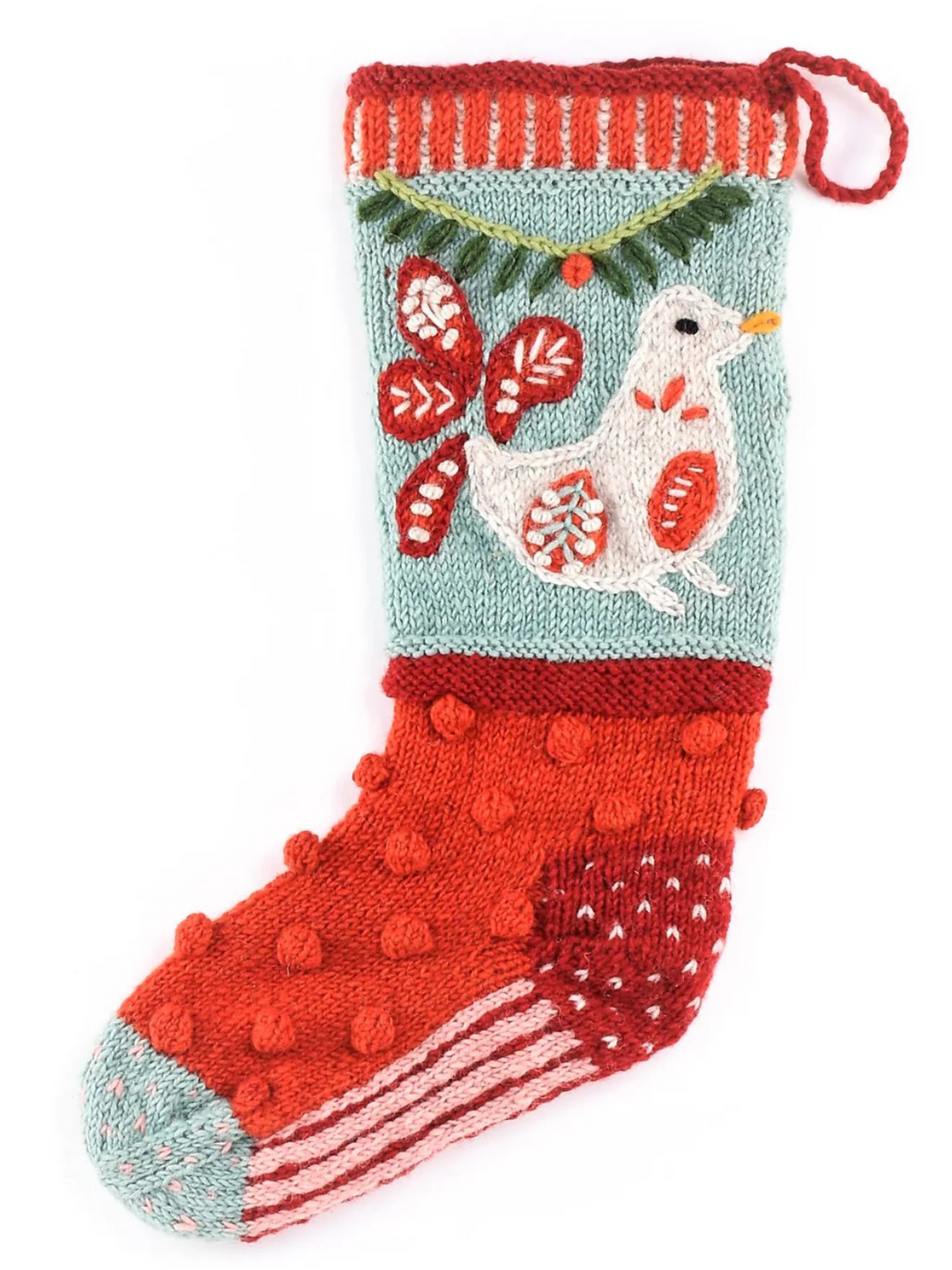 Dove - Wool Knit Christmas Stocking