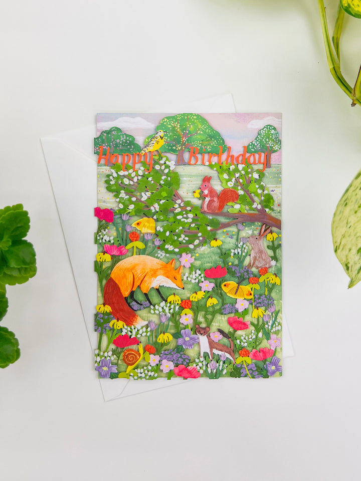 Enchanting Meadow Laser-cut Birthday Card