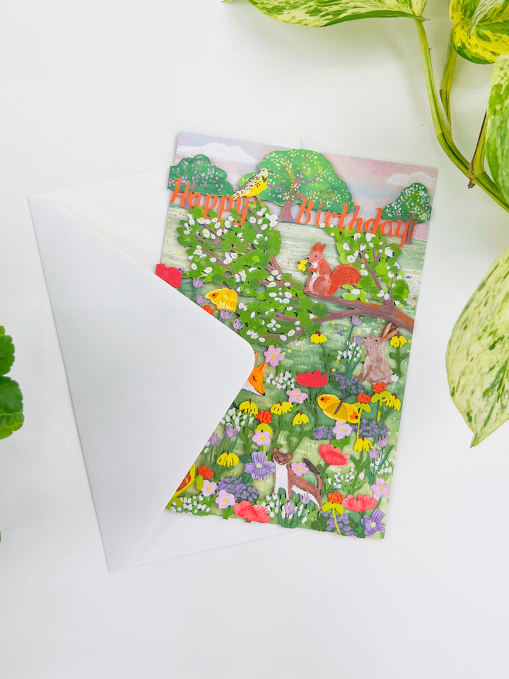 Enchanting Meadow Laser-cut Birthday Card
