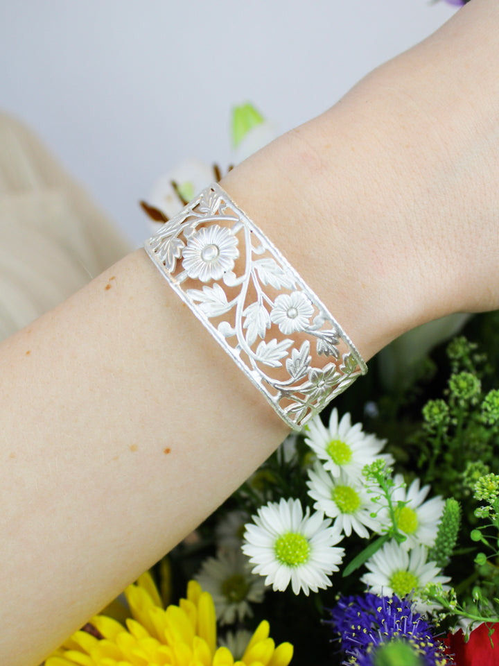 Floral Filigree Cuff Bracelet