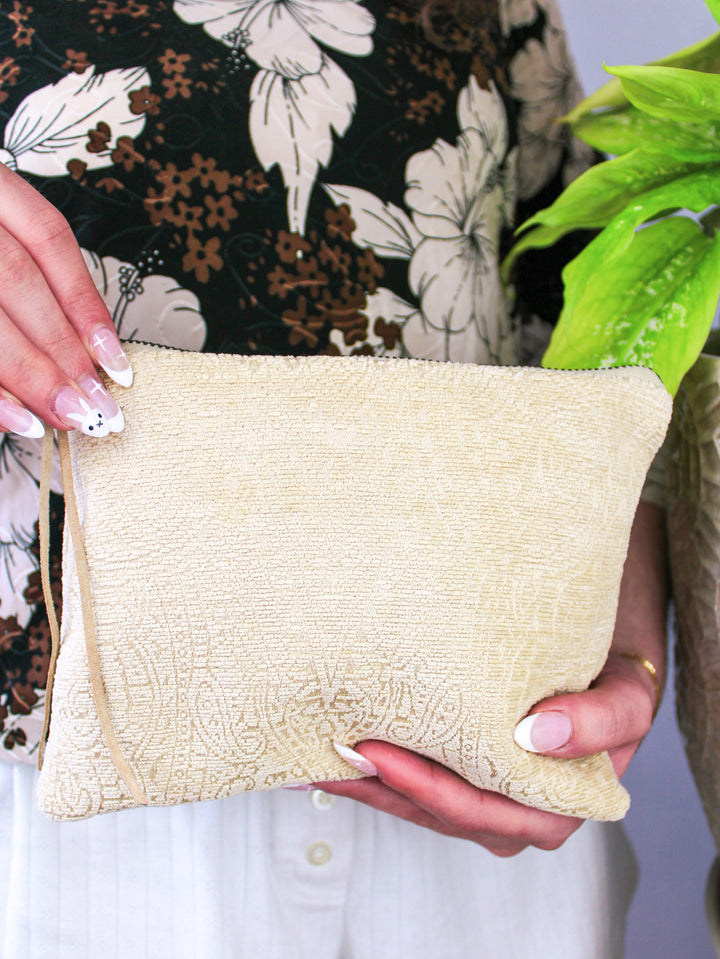 French Chenille Jacquard Clutch