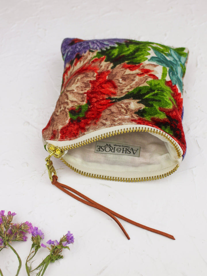 Full Bloom Square Zip Pouch