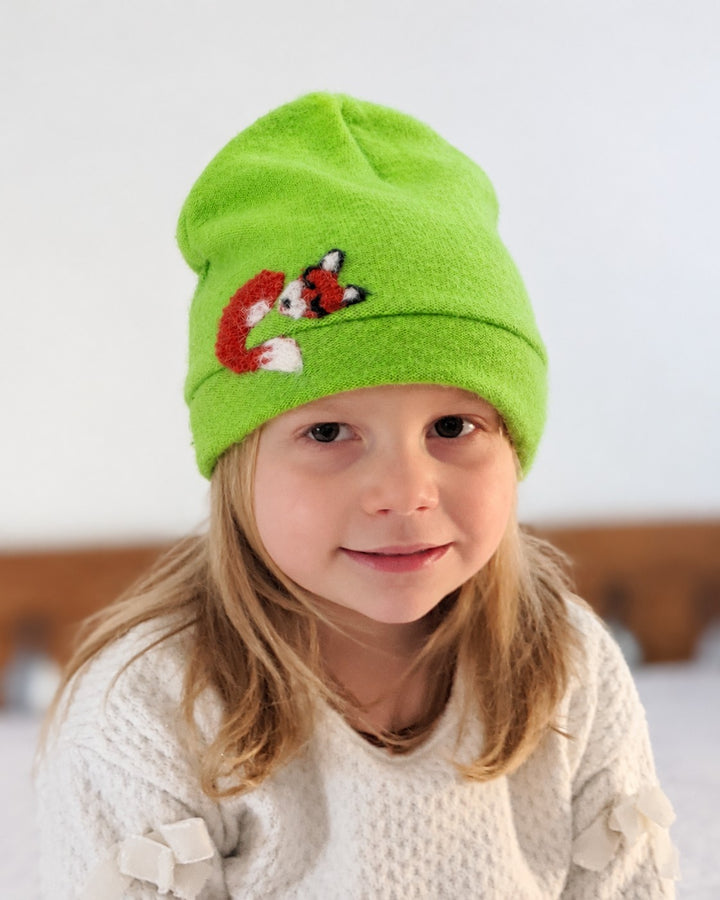 Sleeping Fox Cashmere Hat - Child