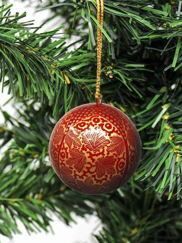 Gold Chinar Paper Mache Ornament