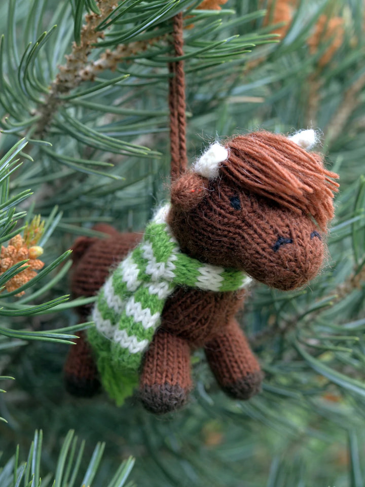 Softie Handknit Highland Cow Ornament