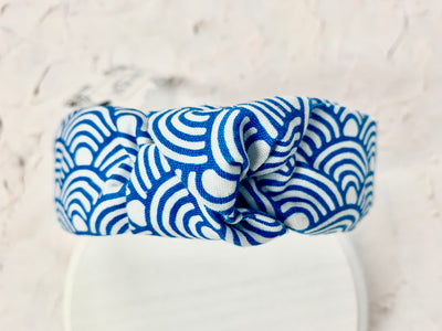 Top Knot Printed Headband - Coastal Seashell