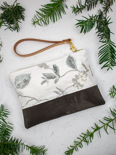Winona Embroidered Wristlet (Flawed)