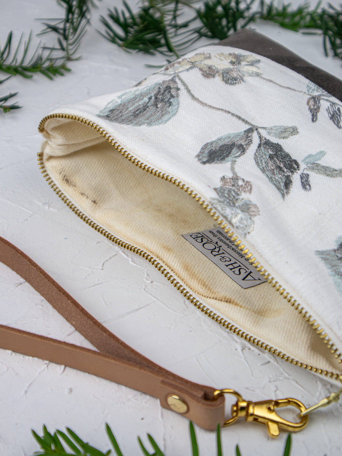 Winona Embroidered Wristlet (Flawed)