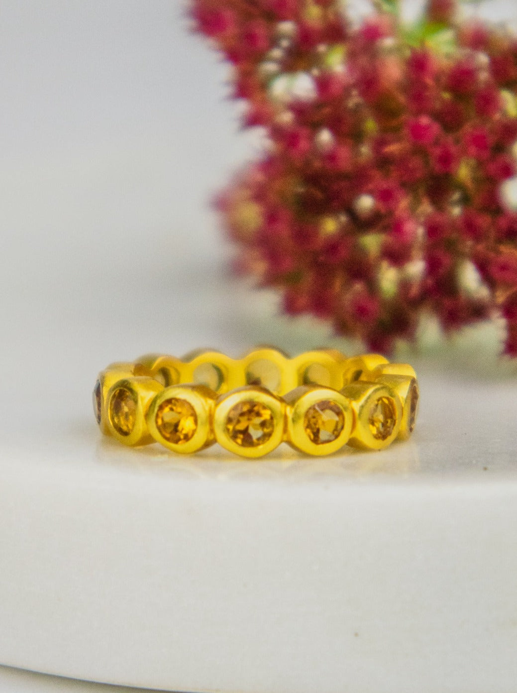 Ash & Rose Aria Infinity Band Ring - Faceted Semi-Precious Gemstones in ...
