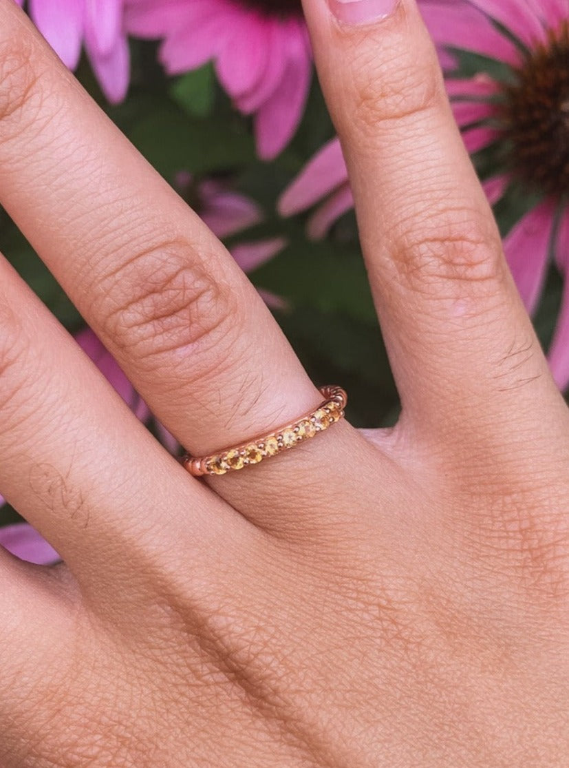 Delicate Rose Gold and Citrine Band - FINAL SALE