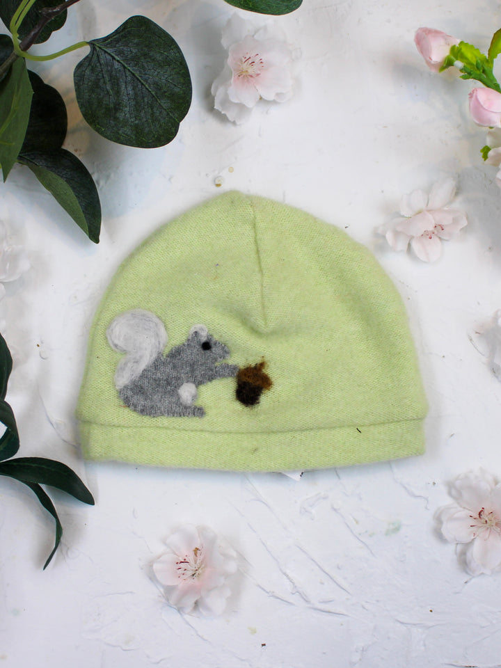Squirrel Cashmere Hat - Newborn